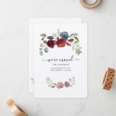 Changement d'adresse floral Faire-part de déménage (Devant/Arrière en situation)