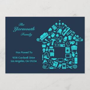 Changement d'adresse le faire-part plat de carte