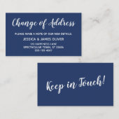 Changement d'adresse minimal et élégant Carte bleu (Devant / Derrière)