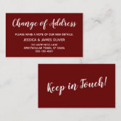 Changement d'adresse minimal et élégant Carte Bour (Devant / Derrière)