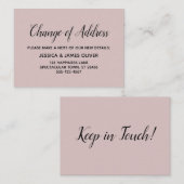 Changement d'adresse minimal et élégant Carte Rose (Devant / Derrière)