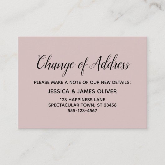 Changement d'adresse minimal et élégant Carte Rose (Devant)