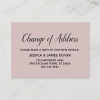 Changement d'adresse minimal et élégant Carte Rose