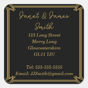 Changement d'adresse Sticker noir et or