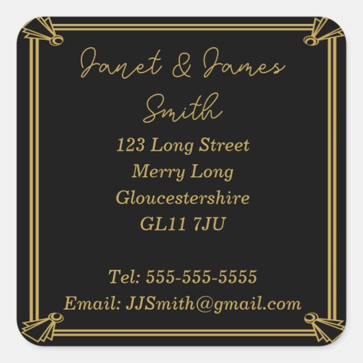 Changement d'adresse Sticker noir et or (Devant)