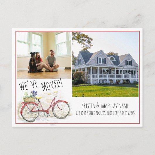 Changement d'adresse Vélo avec Faire-part photo (Devant)