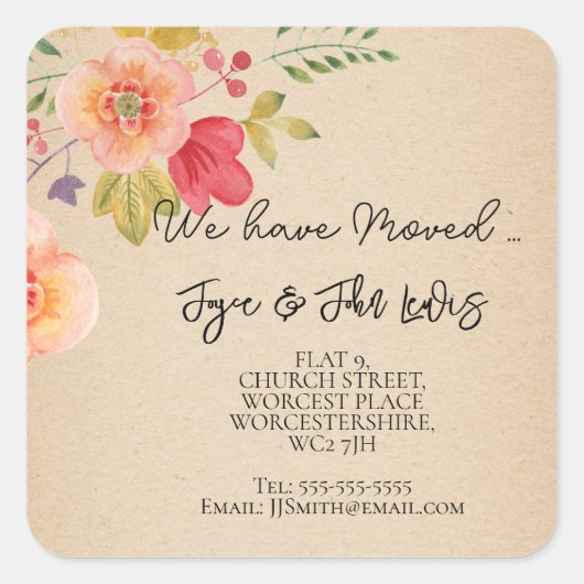 Changement d'autocollant étiquette de adresse (Devant)