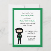 Changement de couleur Ninja invitation de fête d'a (Devant)