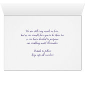 Changement de date anemone mariage bleu carte repo (Intérieur Horizontal (Bas))