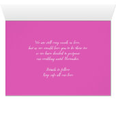 Changement de date anemone rose mariage carte repo (Intérieur Horizontal (Bas))