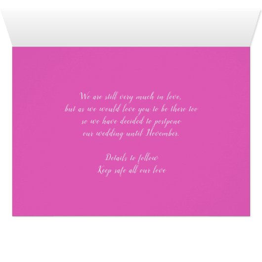 Changement de date anemone rose mariage carte repo (Intérieur Horizontal (Bas))