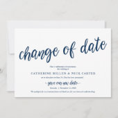 Changement de date de mariage, Navy, Carte d'annon (Devant)