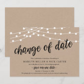 Changement de date, Guirlande lumineuse, Carte de (Devant / Derrière)