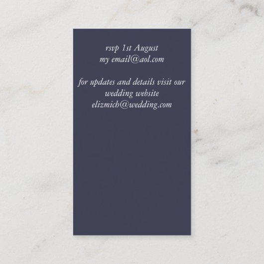 Changement de date Mariage Postponement Invitation (Dos)