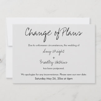 "Changement de plan" Carte grise Mariage reportée