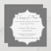 Changement de plan Carte Mariage différée Gris (Devant / Derrière)