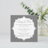 Changement de plan Carte Mariage différée Gris (Debout devant)