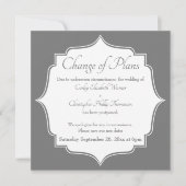 Changement de plan Carte Mariage différée Gris (Devant)