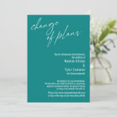 Changement de plan Carte Mariage Turquoise reporté (Debout devant)