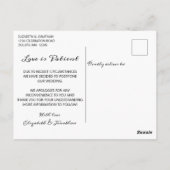 Changement de plan Carte postale Annabelle blanche (Dos)