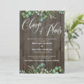 Changement de plan Eucalyptus Carte Mariage report (Debout devant)