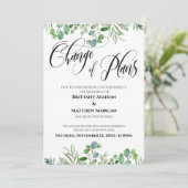 Changement de plan Eucalyptus Carte Mariage report (Debout devant)