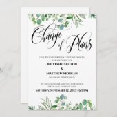 Changement de plan Eucalyptus Carte Mariage report (Devant / Derrière)