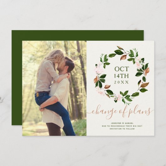 Changement de plan Mariage de automne - Invitation (Devant / Derrière)