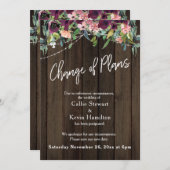 Changement de plan Mariage différé Carte en bois f (Devant / Derrière)