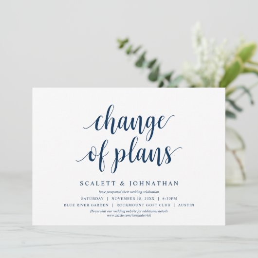 Changement de plan, Mariage Modifier la date Carte (Debout devant)