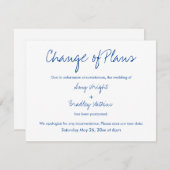 Changement de plan Reporté Carte blanche de la Mar (Devant / Derrière)