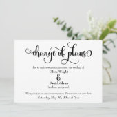 "Changement de plan" Reporté Faire-part Mariage (Debout devant)