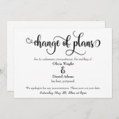 "Changement de plan" Reporté Faire-part Mariage (Devant / Derrière)