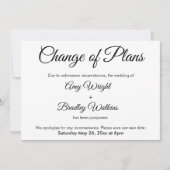 Changement de plan Reporté Faire-part Mariage (Devant)