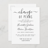 Changement de plans Élégant Faire-part de la nouve (Devant / Derrière)