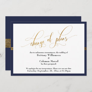 Changement de plans Elegant Navy avec carte Gold S