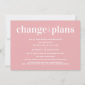 Changement de Plans Photo Rose Faire-Part de Repor (Dos)