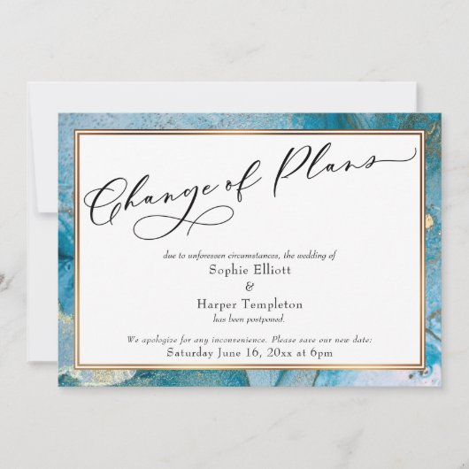 Changement de programme Carte de mariage reporté T (Devant)