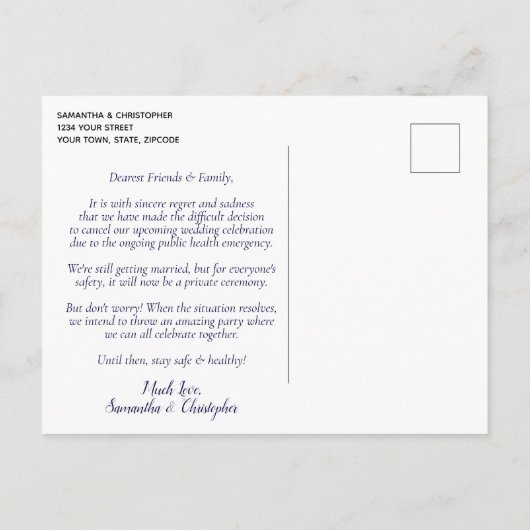 Changement de programme Mariage reporté Simple Ble (Dos)