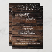 Changement rustique des plans Carte Mariage report (Devant / Derrière)