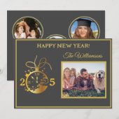 Changer d'année Bonne nouvelle année Carte photo 4 (Devant / Derrière)