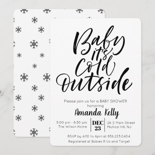 CHANGER DE COULEUR - Invitation de Baby Shower Mod (Devant / Derrière)