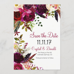 CHANGER DE COULEUR - Invitation Florale de Date de