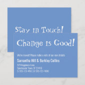 "Changer est bon" Bleu Nouvelle carte d'adresse (Devant / Derrière)