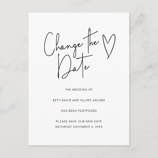 Changer la date Changement de plans Invitation sim (Devant)