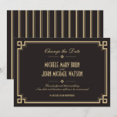 Changer la date de la trame rétro Art déco Carte f (Devant / Derrière)