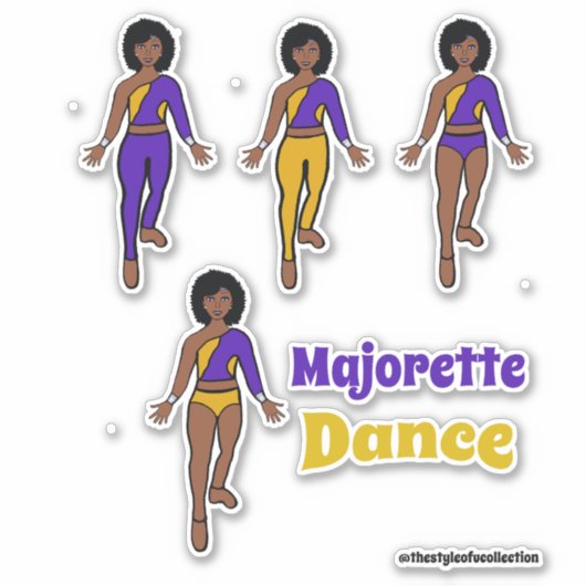 Changer rapidement Stickers Dancer Violet Jaune (Devant)
