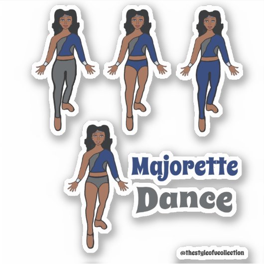 Changer rapidement Stickers Danseur Marine Grey (Devant)