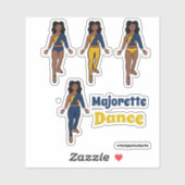 Changer rapidement Stickers Danseur Marine Jaune (Feuille)