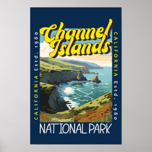 Channel Islands National Park Noodlijdend Retro Poster